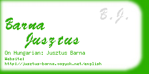 barna jusztus business card